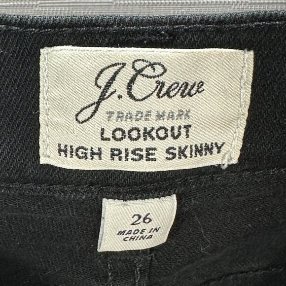J Crew Jeans Womens 26 Lookout HIgh Rise Skinny Black Cotton Stretch Pockets - Picture 9 of 10